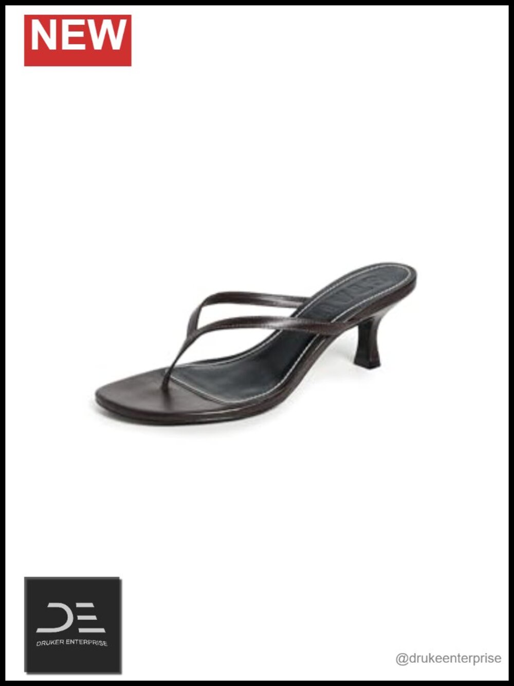 STAUD Freja Kitten Heel Sandals Women's Leather Thong Heels